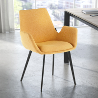 Chaise Visiteur Glamm, 4 pieds, accoudoirs rembourrés, structure métallique
