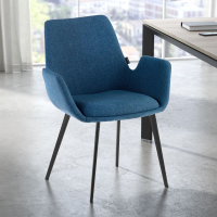 Chaise Visiteur Glamm, 4 pieds, accoudoirs rembourrés, structure métallique