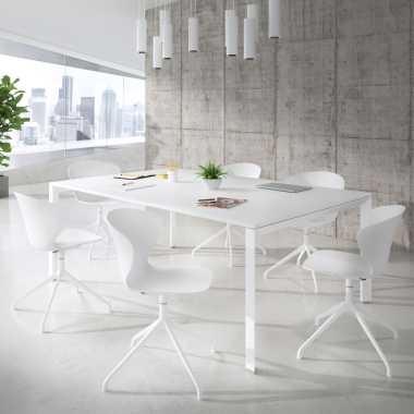 chaise de reunion blanc blanc base pyramide plastique accoudoirs fixes 2