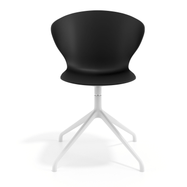 chaise de reunion blanc noir base pyramide plastique accoudoirs fixes 3