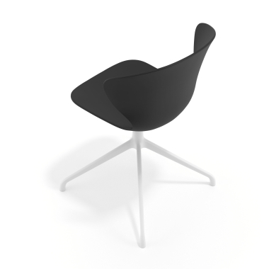 chaise de reunion blanc noir base pyramide plastique accoudoirs fixes 7