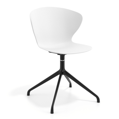 chaise de reunion noir blanc base pyramide plastique accoudoirs fixes 1