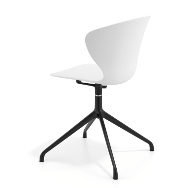 chaise de reunion noir blanc base pyramide plastique accoudoirs fixes 6