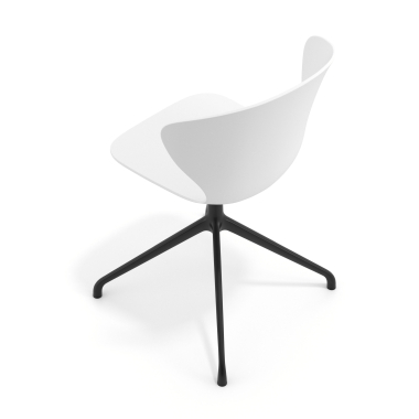 chaise de reunion noir blanc base pyramide plastique accoudoirs fixes 7