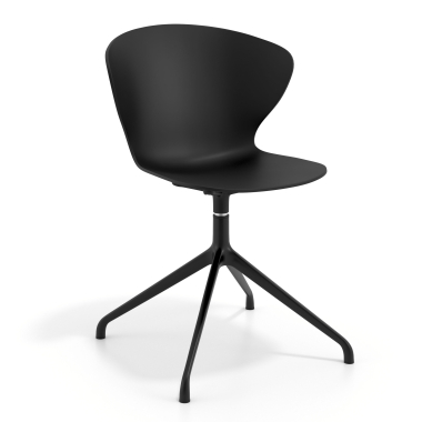 chaise de reunion noir noir base pyramide plastique accoudoirs fixes 1