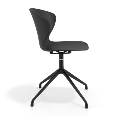 chaise de reunion noir noir base pyramide plastique accoudoirs fixes 4