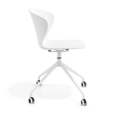 chaise de reunion blanc blanc avec roulettes plastique accoudoirs fixes 4