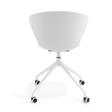 chaise de reunion blanc blanc avec roulettes plastique accoudoirs fixes 5