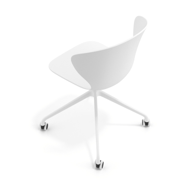 chaise de reunion blanc blanc avec roulettes plastique accoudoirs fixes 7