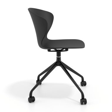 chaise de reunion noir noir avec roulettes plastique accoudoirs fixes 4