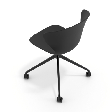 chaise de reunion noir noir avec roulettes plastique accoudoirs fixes 7