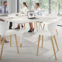 Chaise Scandinave Emily, siège ergonomique, pieds en bois
