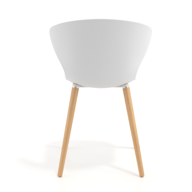 chaise scandinave blanc pattes en bois plastique accoudoirs fixes 5