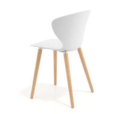 chaise scandinave blanc pattes en bois plastique accoudoirs fixes 6