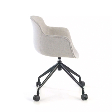 chaise de conference gris giratoire avec roulettes tissu accoudoirs rembourres 5