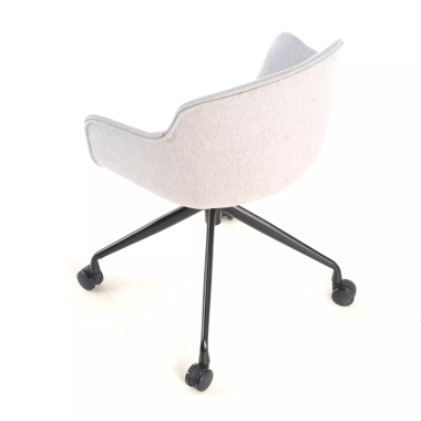 chaise de conference gris giratoire avec roulettes tissu accoudoirs rembourres 8