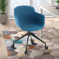 Chaise de Réunion Laure, Pivotante à roulettes, en tissu