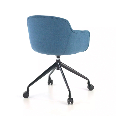chaise de conference noir bleu giratoire avec roulettes tissu accoudoirs rembourres 6