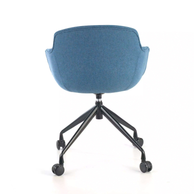 chaise de conference noir bleu giratoire avec roulettes tissu accoudoirs rembourres 7