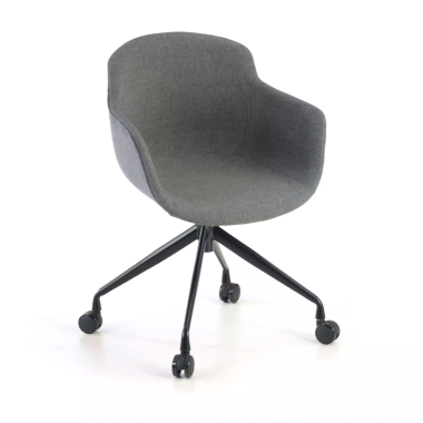 chaise de conference noir anthracite giratoire avec roulettes tissu accoudoirs rembourres 1