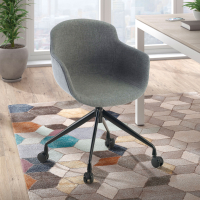 Chaise de Réunion Laure, Pivotante à roulettes, en tissu