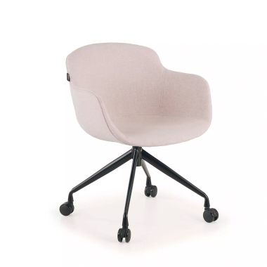 chaise de conference noir beige giratoire avec roulettes tissu accoudoirs rembourres 1