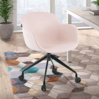 Chaise de Réunion Laure, Pivotante à roulettes, en tissu