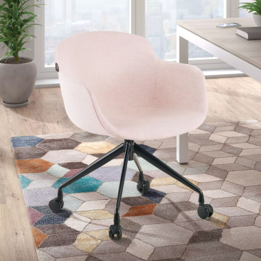 chaise de conference noir beige giratoire avec roulettes tissu accoudoirs rembourres 2