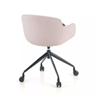chaise de conference noir beige giratoire avec roulettes tissu accoudoirs rembourres 5