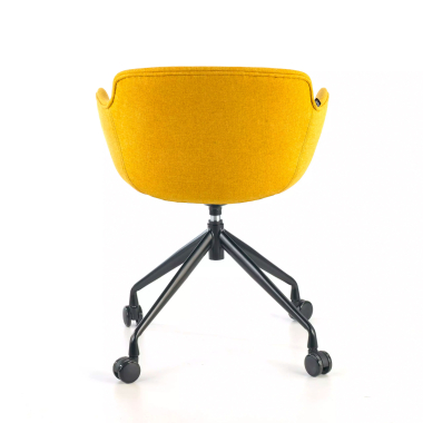 chaise de conference noir jaune giratoire avec roulettes tissu accoudoirs rembourres 4