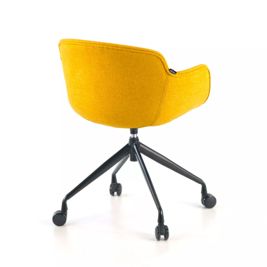 chaise de conference noir jaune giratoire avec roulettes tissu accoudoirs rembourres 6