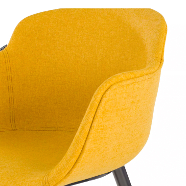 chaise de conference noir jaune giratoire avec roulettes tissu accoudoirs rembourres 8