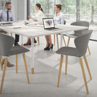 Chaise Scandinave Emily, siège ergonomique, pieds en bois