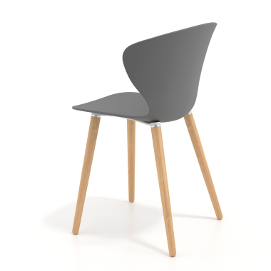 chaise scandinave anthracite pattes en bois plastique accoudoirs fixes 6