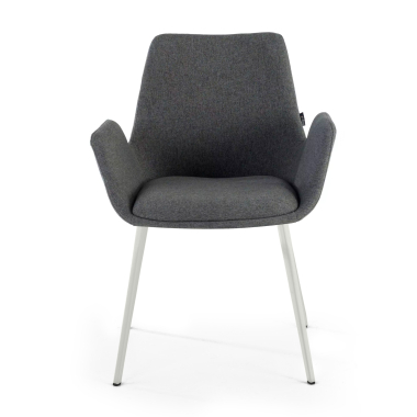 chaise de conference blanc anthracite 4 pattes tissu accoudoirs rembourres 3