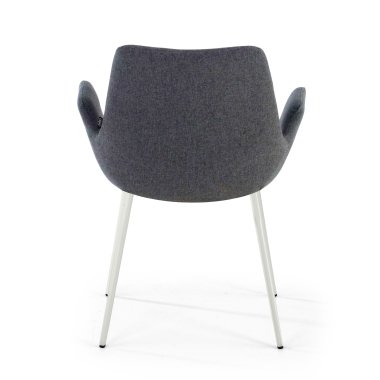 chaise de conference blanc anthracite 4 pattes tissu accoudoirs rembourres 6