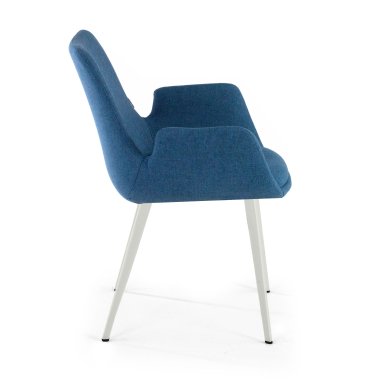 chaise de conference blanc bleu 4 pattes tissu accoudoirs rembourres 5