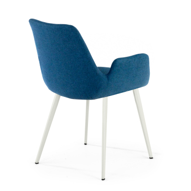 chaise de conference blanc bleu 4 pattes tissu accoudoirs rembourres 4