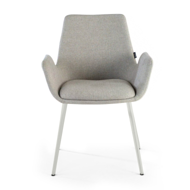 chaise de conference blanc gris 4 pattes tissu accoudoirs rembourres 3
