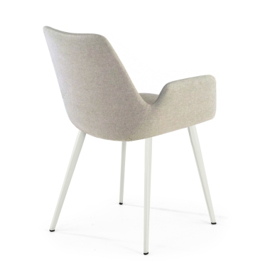 chaise de conference blanc gris 4 pattes tissu accoudoirs rembourres 5