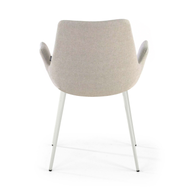 chaise de conference blanc gris 4 pattes tissu accoudoirs rembourres 6