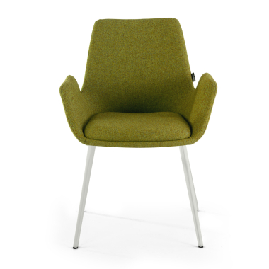 chaise de conference blanc vert 4 pattes tissu accoudoirs rembourres 3
