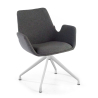 Chaise Réunion Glamm, rembourrage épais, pieds en graphite noir