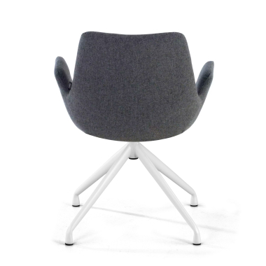 chaise de conference blanc anthracite pivotante tissu accoudoirs rembourres 6