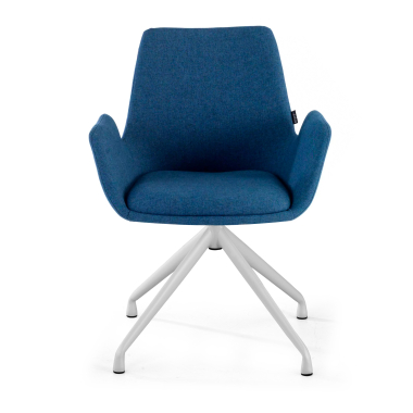 chaise de conference blanc bleu pivotante tissu accoudoirs rembourres 3