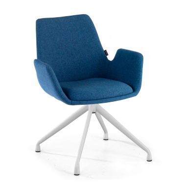 chaise de conference blanc bleu pivotante tissu accoudoirs rembourres 1