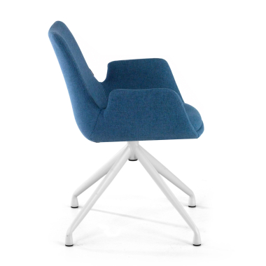 chaise de conference blanc bleu pivotante tissu accoudoirs rembourres 4