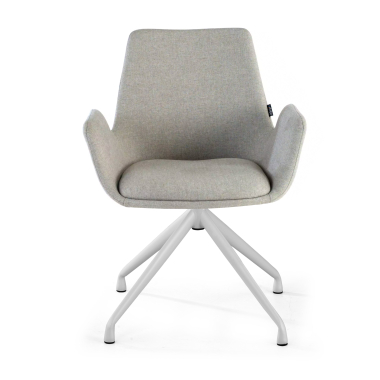 chaise de conference blanc gris pivotante tissu accoudoirs rembourres 3