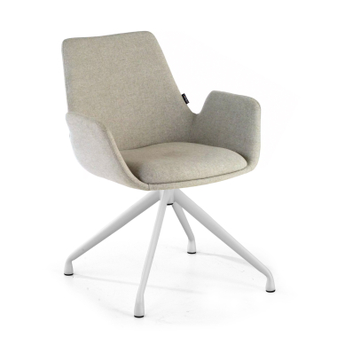chaise de conference blanc gris pivotante tissu accoudoirs rembourres 1