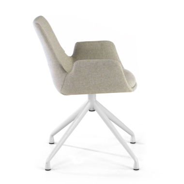 chaise de conference blanc gris pivotante tissu accoudoirs rembourres 4